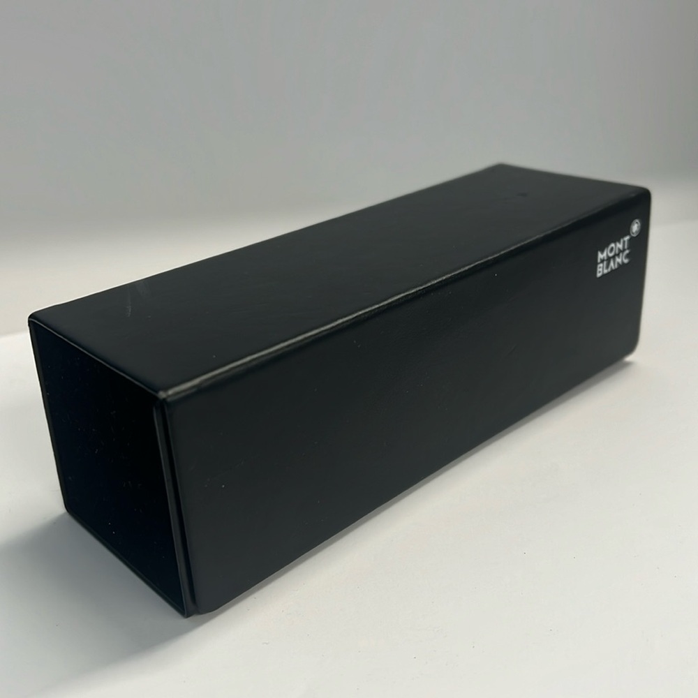 Mont Blanc Rectangle Hardshell Black Leather Roll Eyewear Case